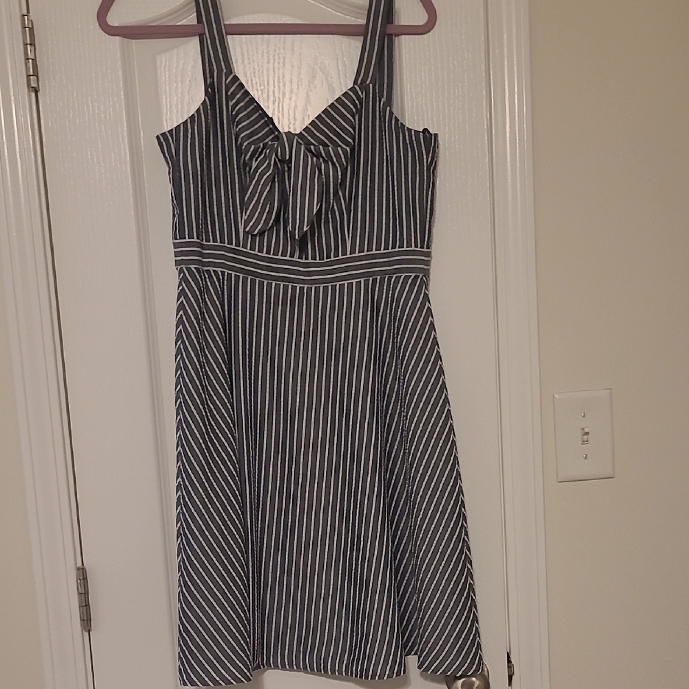 Elegant Striped Black and White Dress